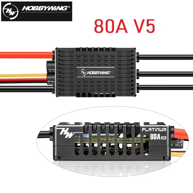 Hobbywing Platinum V5 80A 120A 150A V5 3-8S Brushless ESC Electric Speed Control Switchable BEC Output For Helicopter Fixed-wing