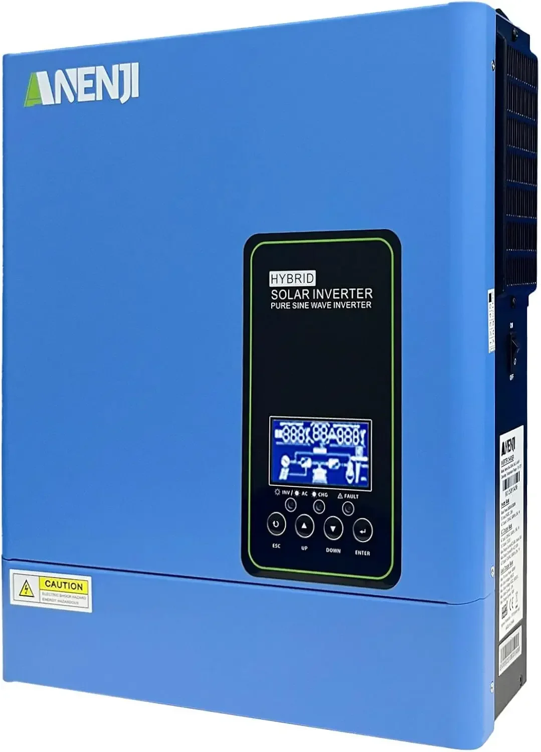 3000W Hybrid Solar Inverter 24V DC to 110V AC, Pure Sine Wave, Built-in 100A MPPT Controller, 98% Efficiency, Solar & Generator