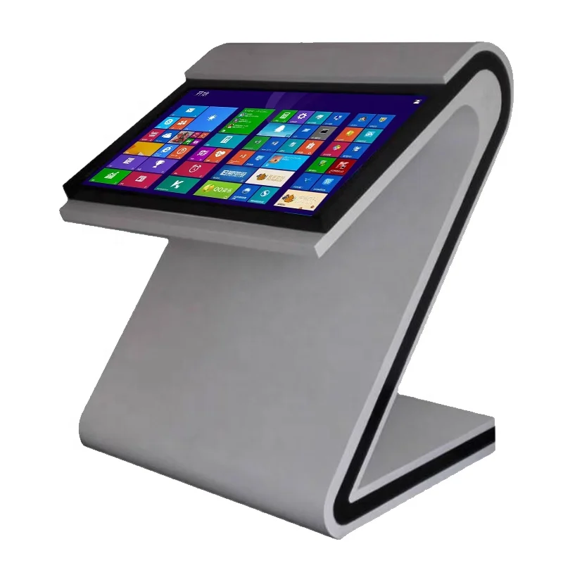 

L-shaped Inclined Horizontal Touch All-in-one Totem Shopping Mall Interactive Electric Display Self Service Kiosk