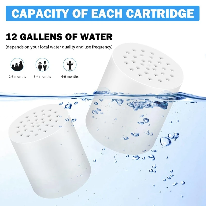 Cartouche de rechange pour filtre de douche à 20 niveaux, recharges pour supporter ficateur d'eau dure, 6 paquets