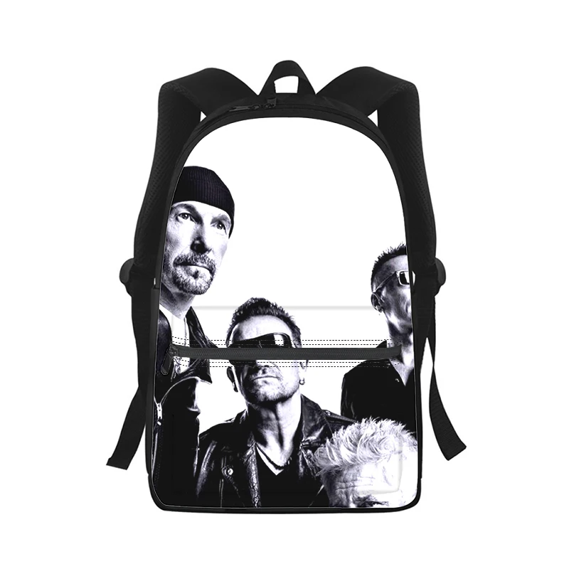 U2 band Uomo Donna Zaino Stampa 3D Borsa da scuola per studenti di moda Zaino per laptop Borsa a tracolla da viaggio per bambini