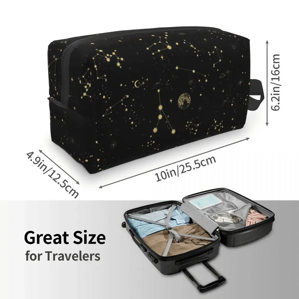 Into The Galaxy Makeup Bag Women Travel Cosmetic Organizer Kawaii Space Constellations Storage Toiletry Bags