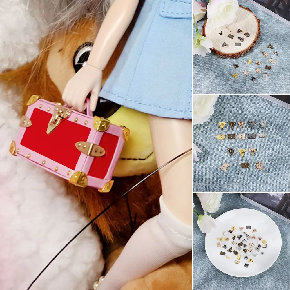 

4Pcs 5 Colors DIY Manual Suitcase Box Trunk Locks Case Corner Protector Doll Bags Parts Mini Metal Crafts