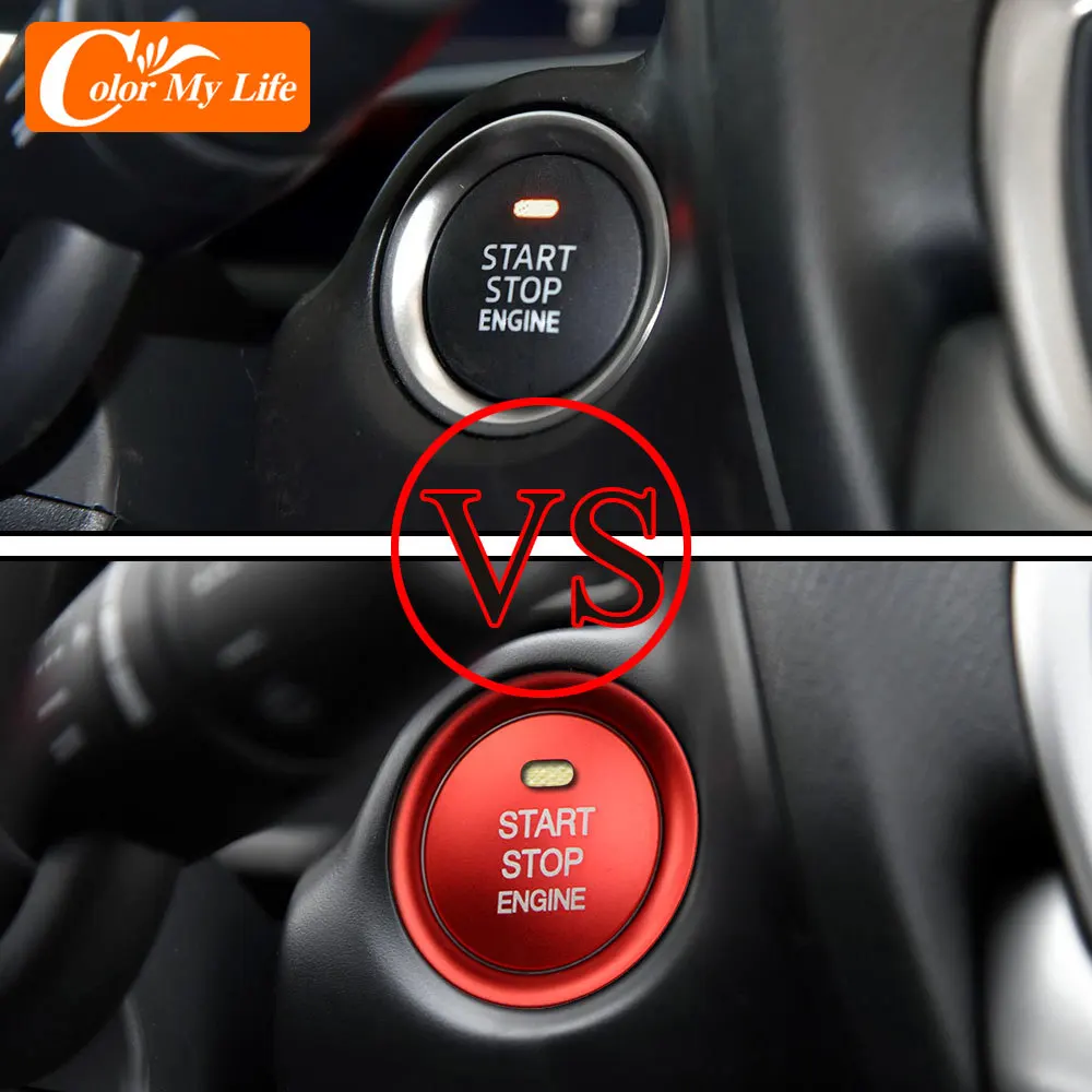 Car Stickers for Mazda 2 3 6 CX-3 CX-4 CX-5 CX-9 MX-5 Aluminum Aloy Engine Start Stop Ignition Key Ring Cover Acc