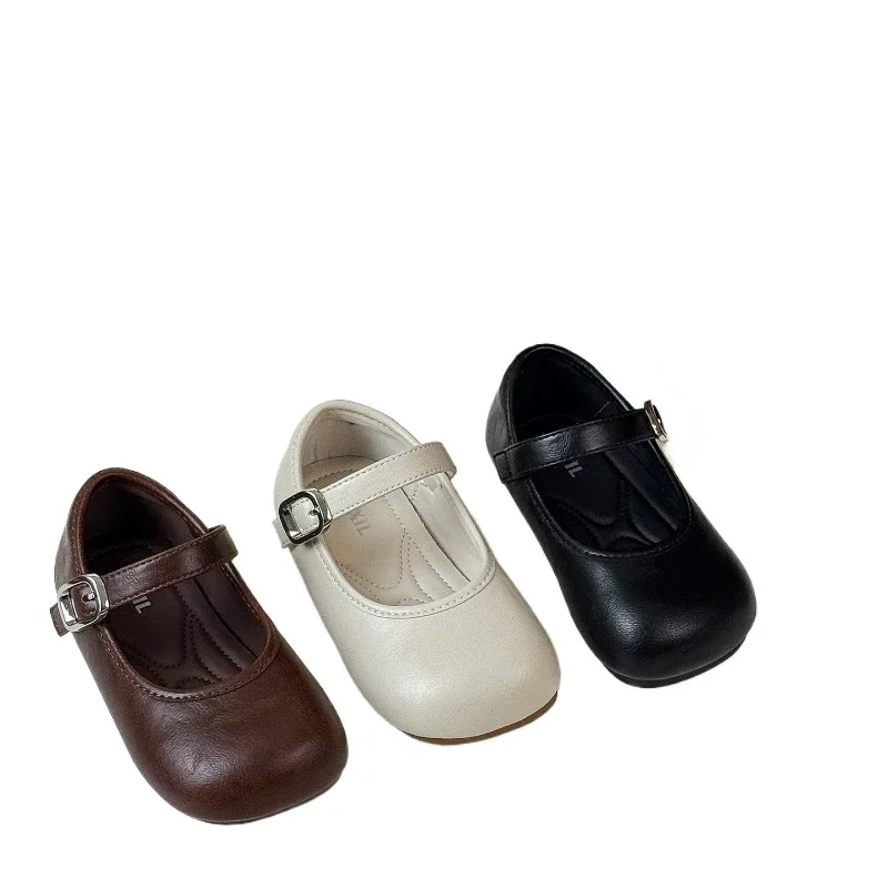 

Весенние детские простые мягкие однотонные балетки Мэри Джейн для девочек, балетки на плоской подошве, модельные туфли, детская кожаная обувь принцессы для малышей
