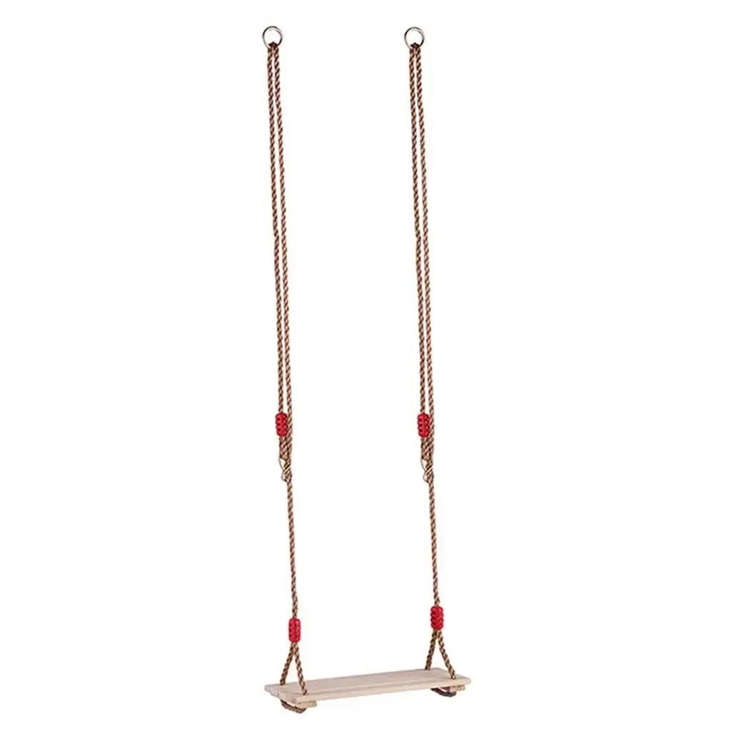 Hoogwaardige houten schommel met vier planken, in lengte verstelbaar touwschommel, buiten, binnen, huis, tuinspeeltuin, pastorale houten schommel
