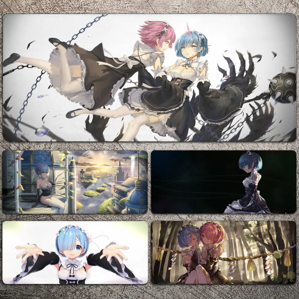 

Anime Rem Re Zero Mousepad Large Gaming Mouse Pad LockEdge Thickened Computer Keyboard Table Desk Mat