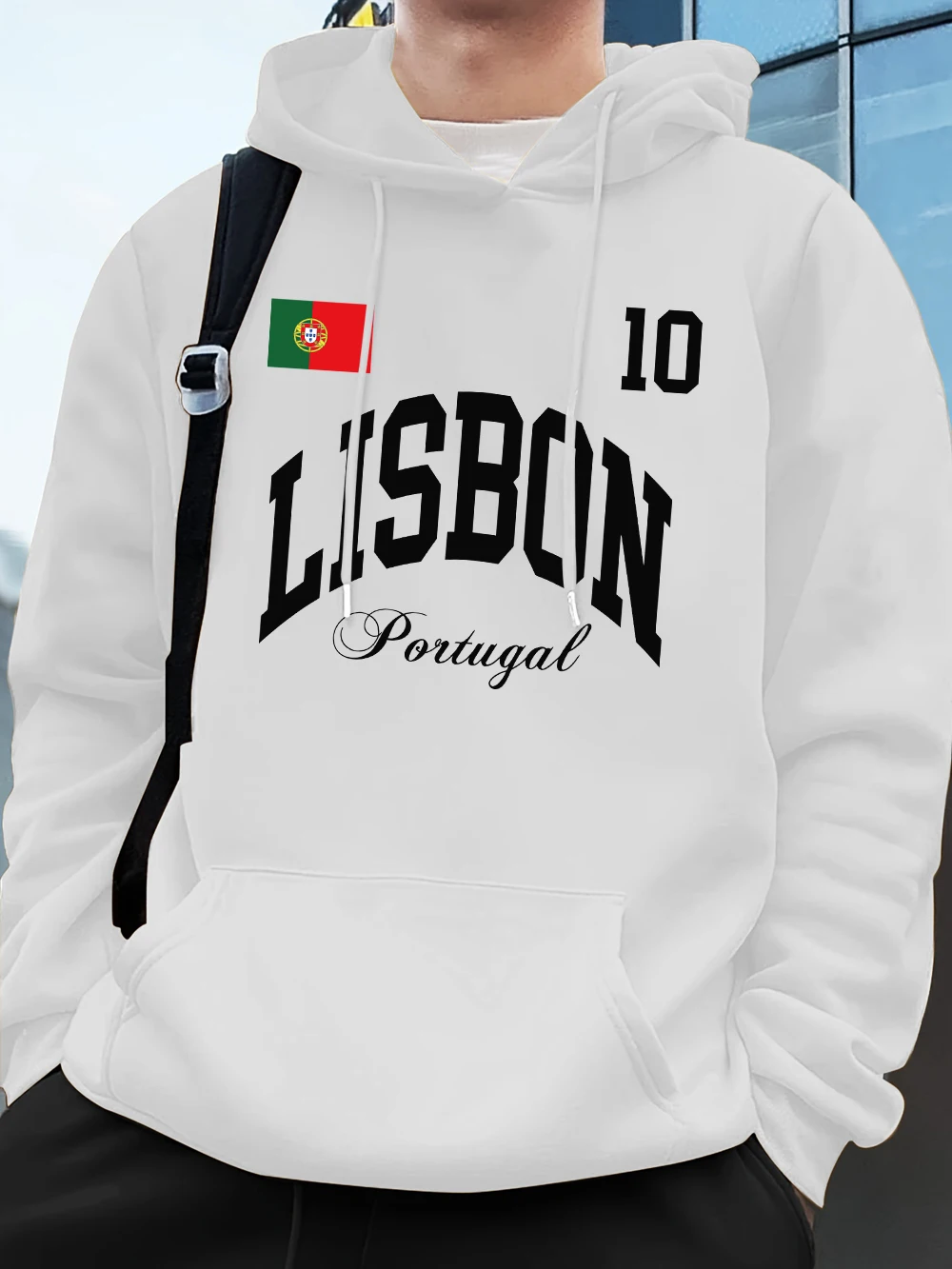 

Лисбон, флаг Португалии, толстовка с буквенным принтом, мужская толстовка с карманами для бега, спортивный свободный пуловер, зимняя флисовая теплая мужская одежда