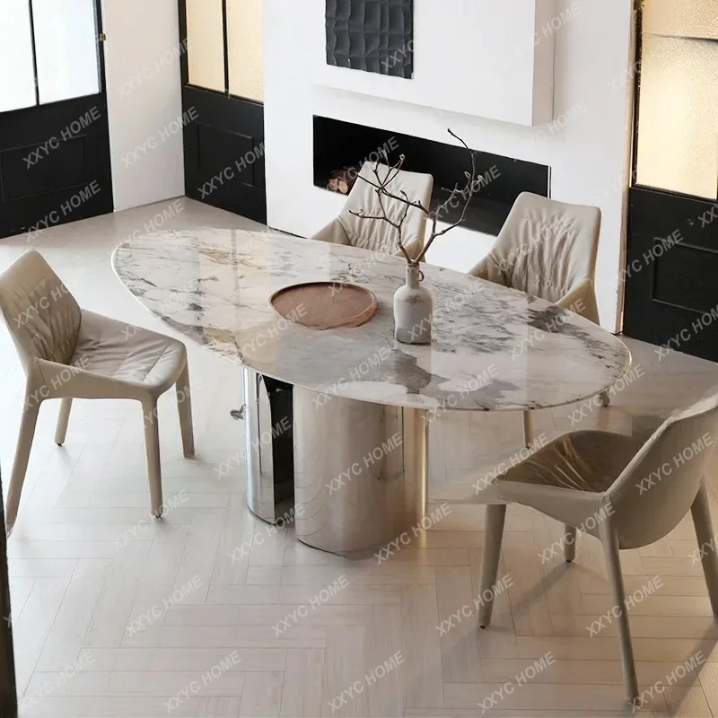 XX sales Special-shaped marble dining table light luxury high-end villa 2025 new drop-shaped minimalist household dining table