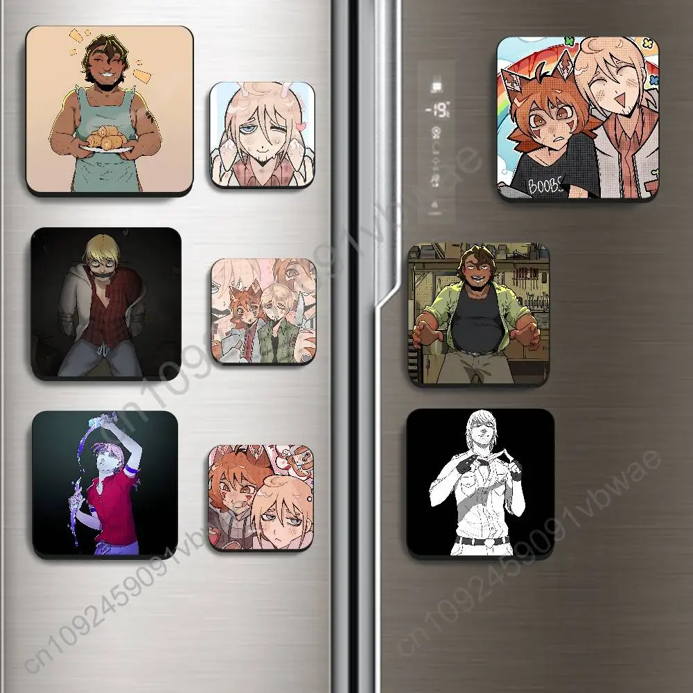 Ren game Lawrence Strade YKMET BTD Black Square Plastic Fridge Magnet, for Magnetic Sticker No Trace Left, Durable