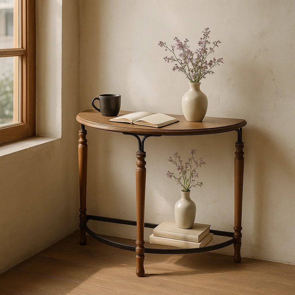 

American Vintage Entryway Table Against The Wall, Wedding Shooting Props, Original Wood Color Flower Store Creative Shelves