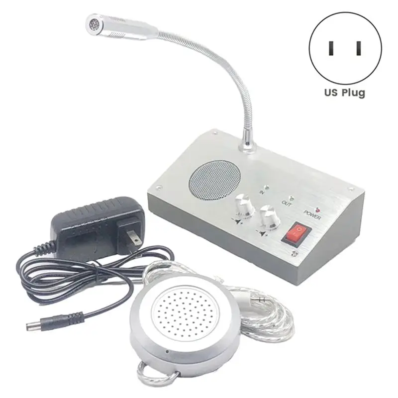 SWXF US Plug Sistema walkie-talkie dual-way per sicurezza domestica Zero-Touch per citofono per finestra ospedaliera bancone bancarie