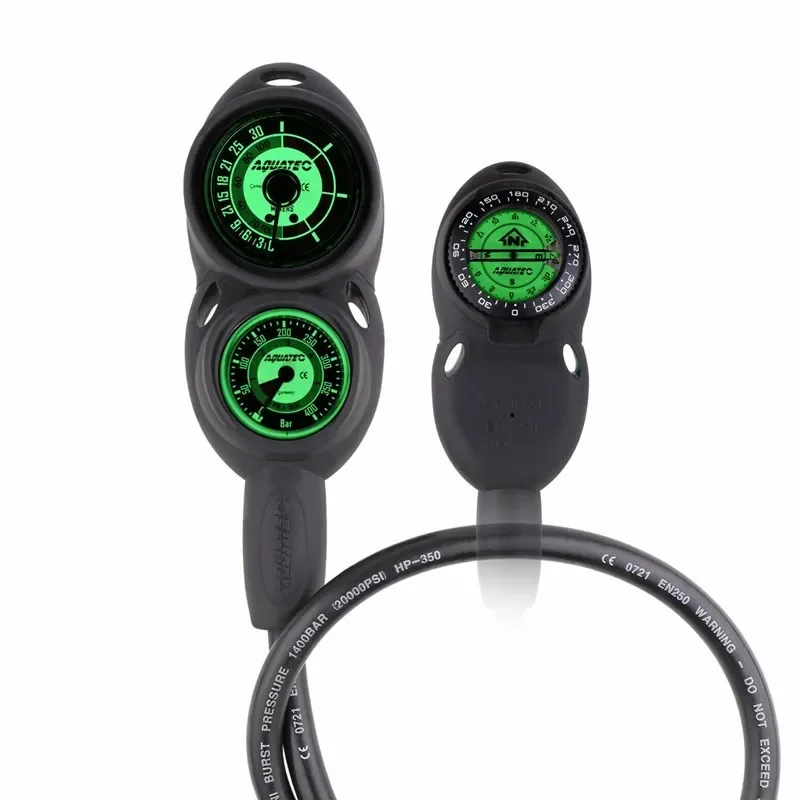 Diving triplet, single-sided pressure gauge