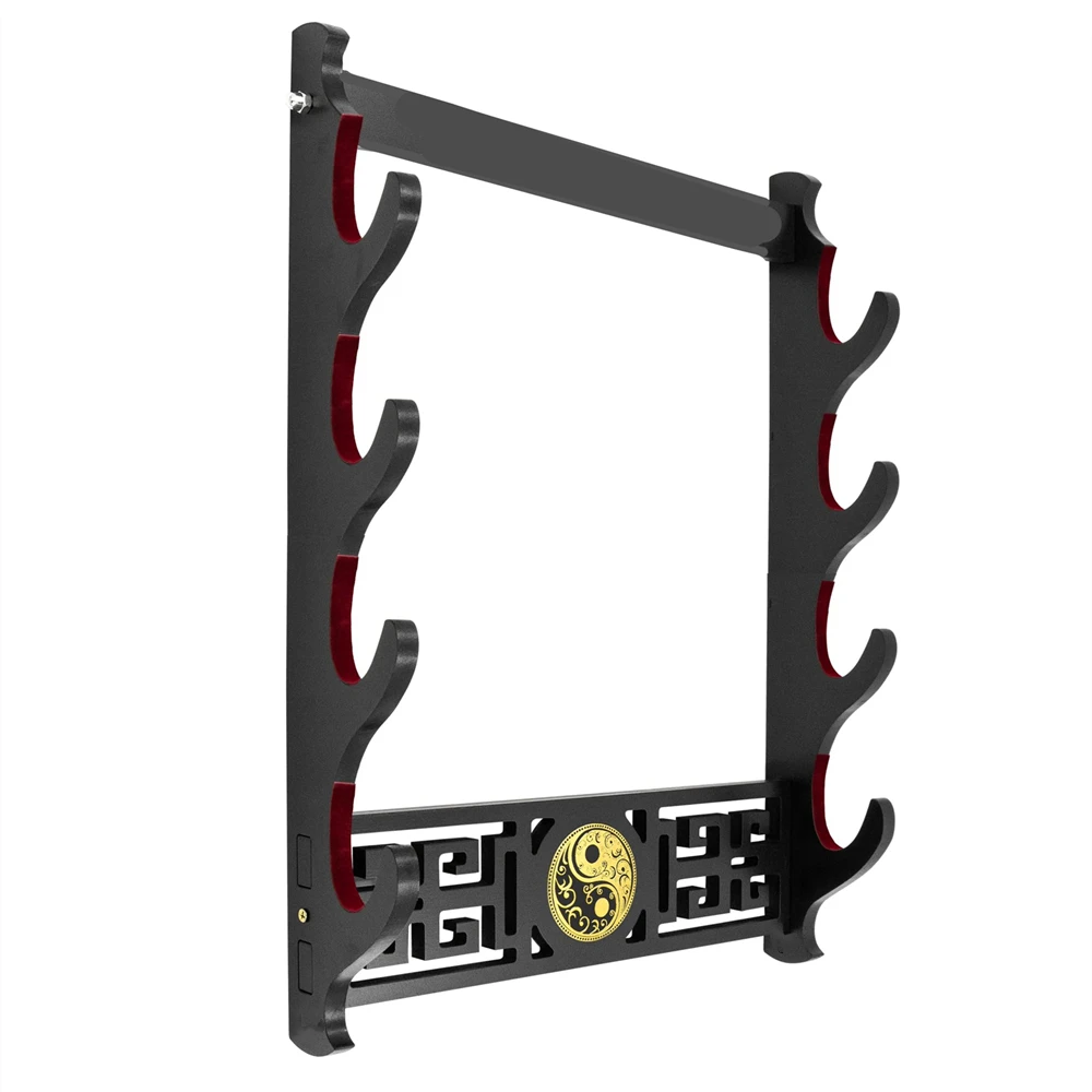 Suporte de parede de veludo Espada, Suporte Katana Acolchoado, Suporte Espada Samurai, Display Rack, Taichi, 1, 2, 3, 4 Camadas