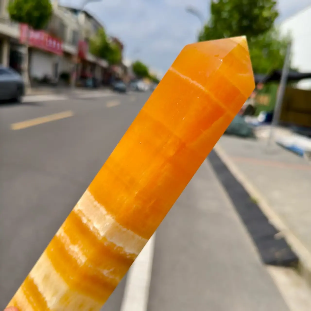 Natural Yellow Frozen Stone Obelisks, Quartz Crystal Yellow Mineral Wands, Minerals, Reiki, Healing