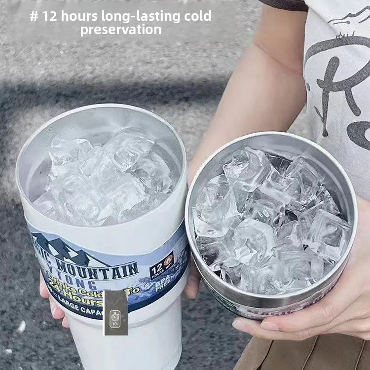 

Magic Stainless Steel Freeze Thermos Cup with Straw Ice Coffee Drink Vacuum Insulated Bottle Car Travel Outdoor Mountain Cup