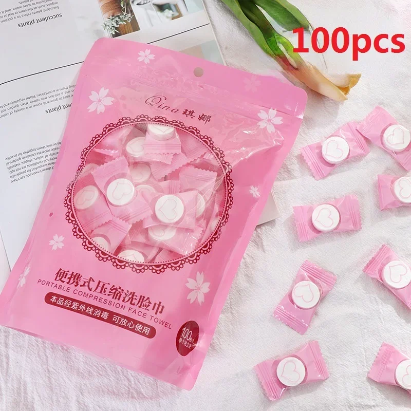 50pcs Mini Compressed Towel Disposable Capsules Towels Magic Face Care Tablet Outdoor Travel Cloth Wipes Paper Tissue