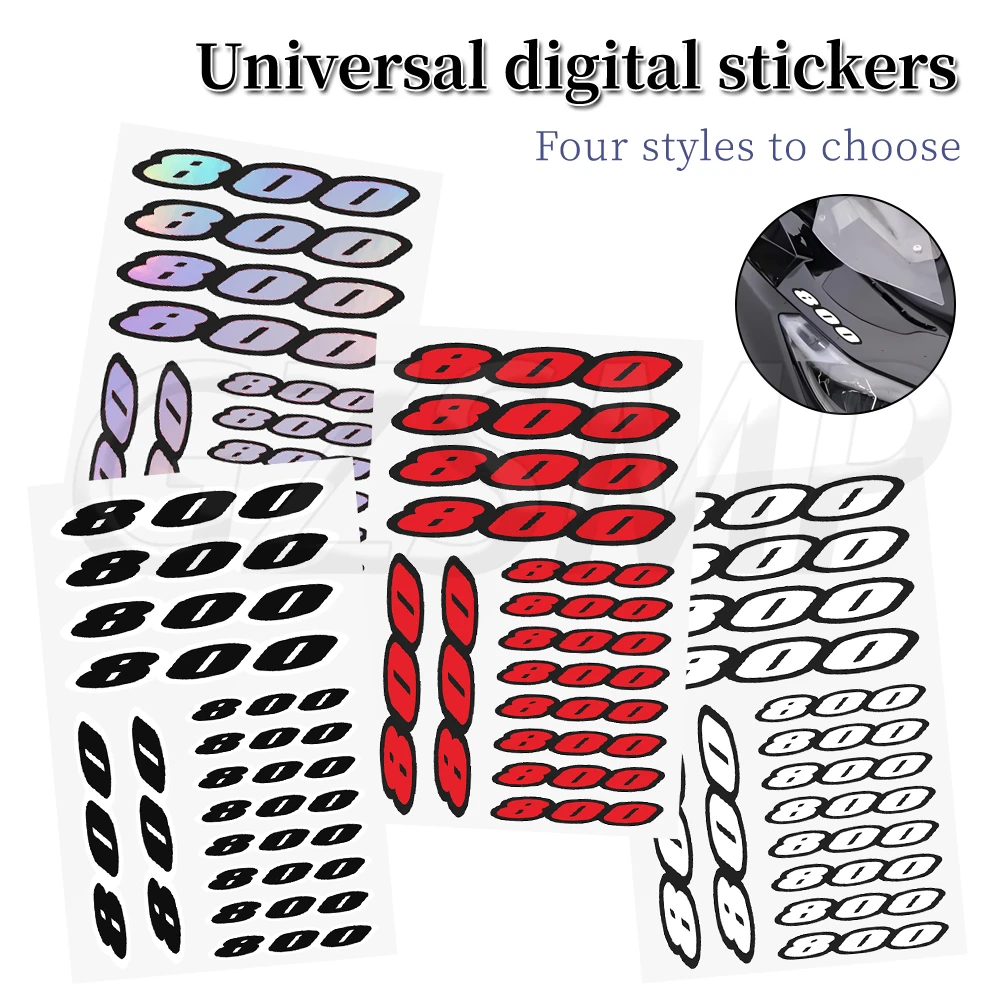 

Motorcycle Stickers Number 800 Emblem Decals Fit for TRIUMPH Augusta Suzuki Ducati Tiger 800 F3 Scrambler Z800 F800GS