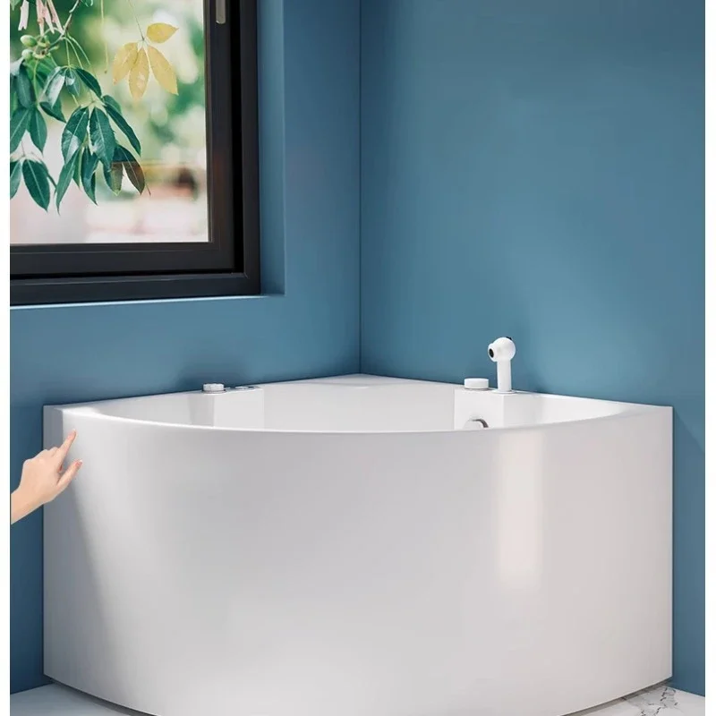 Triangular fan-shaped small apartment bathtub, seated bathroom acrylic bath tub