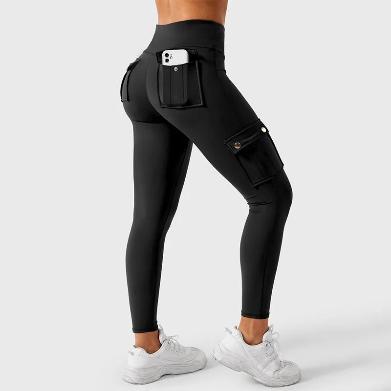 المرأة السوداء المعطي جيب اللياقة البدنية السراويل ربيع الخريف عالية تمتد نحيل تشغيل الرياضة طماق امرأة في الهواء الطلق سراويل للتسلق سيدة