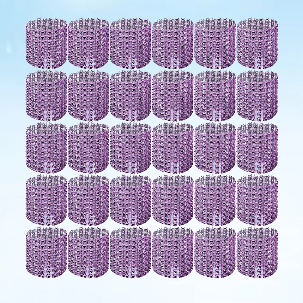 

30 PCS Dining Room Table Decor Wedding Napkin Ring Party Fashion Buckle Purple Decorative