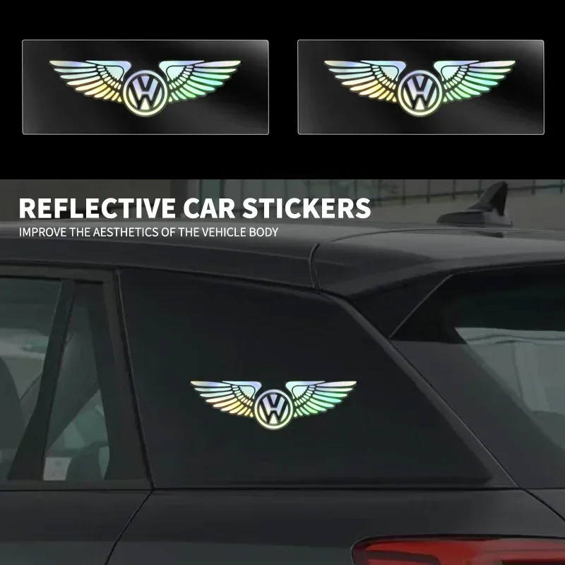 

Car Laser Angel Wing Sticker Decals Auto Styling Stickers For Volkswagen Mercedes Benz Alfa Romeo Renault MINI Seat Chevrolet