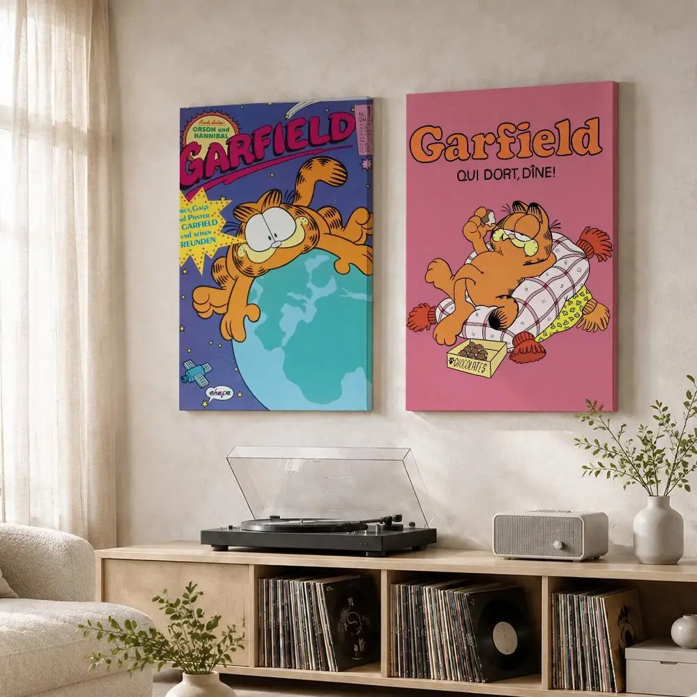 Japanese Anime G-Garfield Framed Wall Painting Wood Framed Wall Art Print For Bedroom Living Room Hallway Office Home Decor
