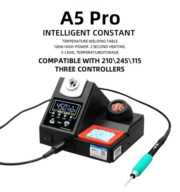 A5 Pro 120W Digital Soldering Station Using 115/210/245 Soldering Iron Handle control Rapid heating