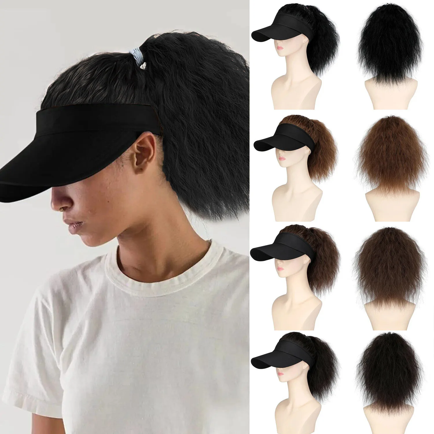 

Hat Wig Medium Long Curly Wavy Wig For Women Synthetic Wig Beginners Friendly Heat Resistant For Daily Use Halloween Christmas