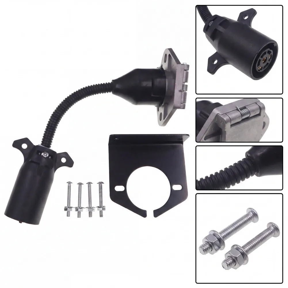 Easy Install Towing Adapter Trailer Wiring Adapter Trailer Round Socket Wide Compatibility Design Robust Construction Material