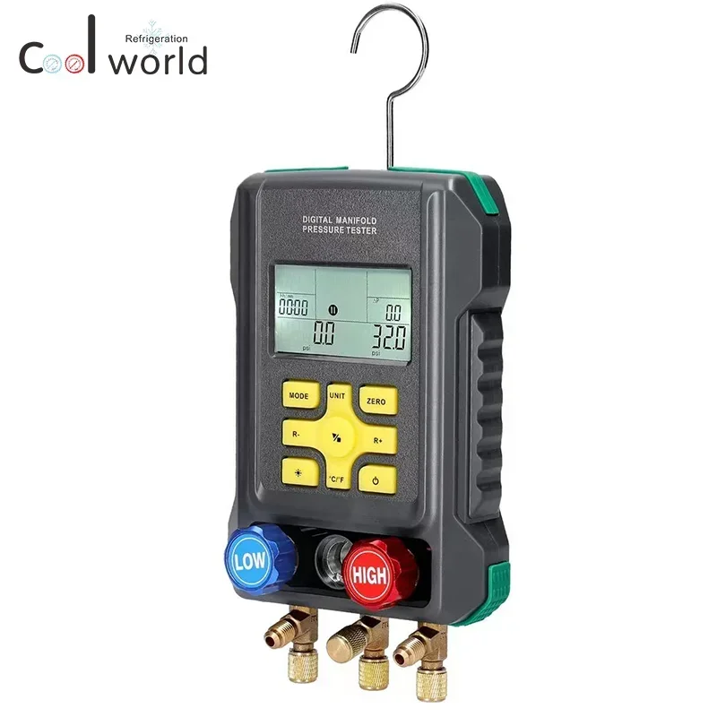 NEW Digital Manifold Pressure Testers HVAC Gauge Pressure Temperature Tester Car Air Conditioner Diagnostic Instrument