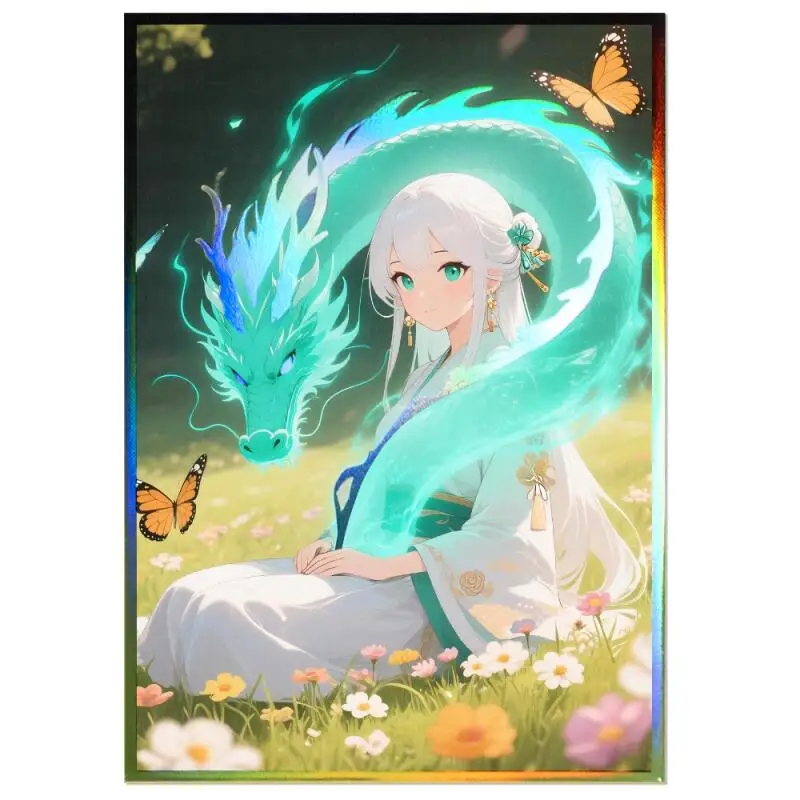 

50 шт./набор Yu-Gi-Oh! Защитный чехол для карт Maiden with Eyes of Blue Flash Card Sleeve, для коллекционных карт аниме-игр, подарок, игрушка, 63x90 мм