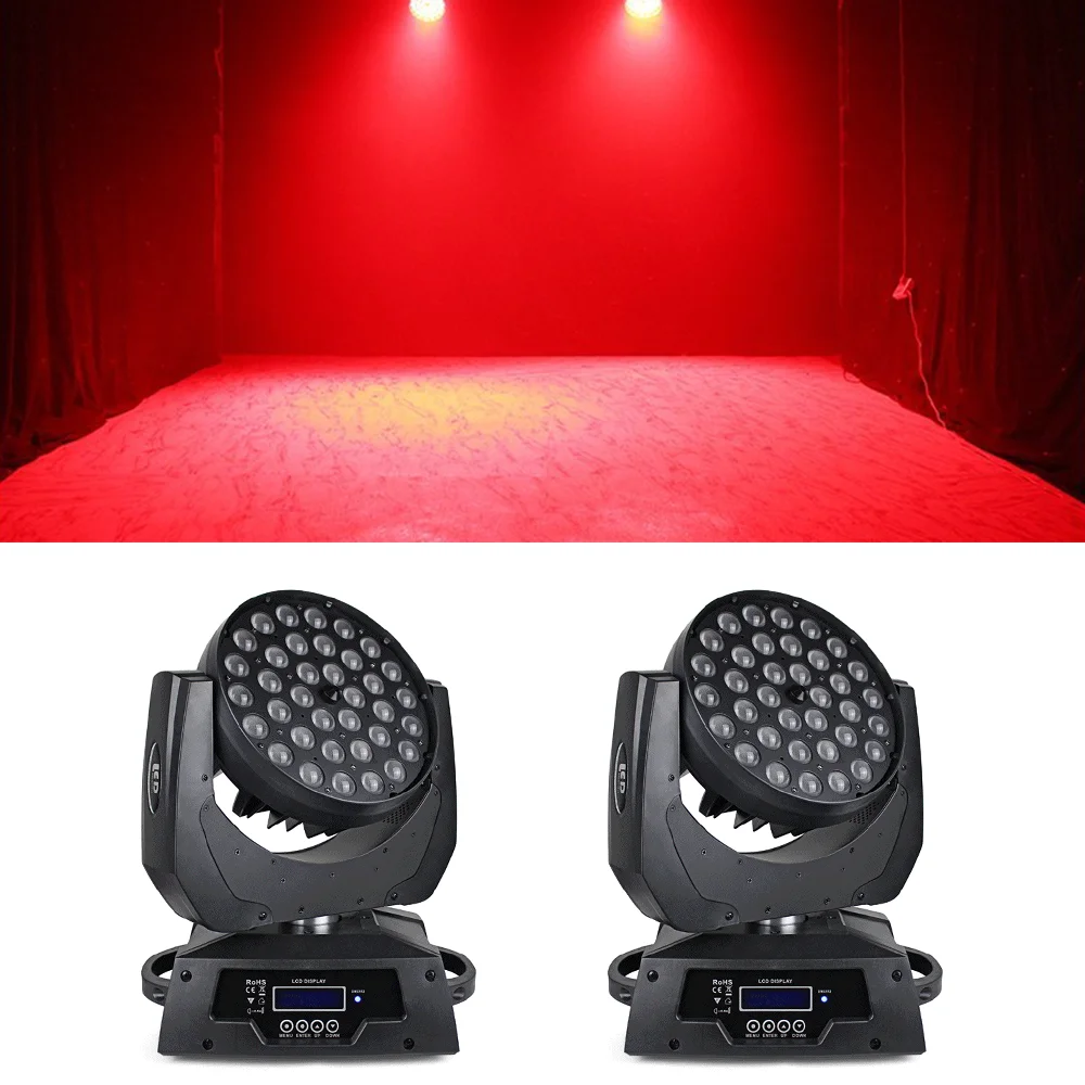 Weikass LED 36X12W/18W RGBWA+UV 4in1/6in1 Wash Zoom Moving Head Stage Light DJ Disco Party Bar Dance Floor Wedding Effect