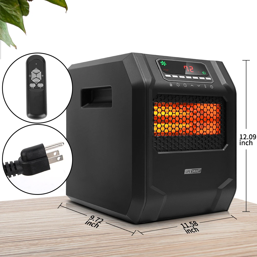 Small Portable Office 1000w 1500w 6-element Infrared Space Heaters