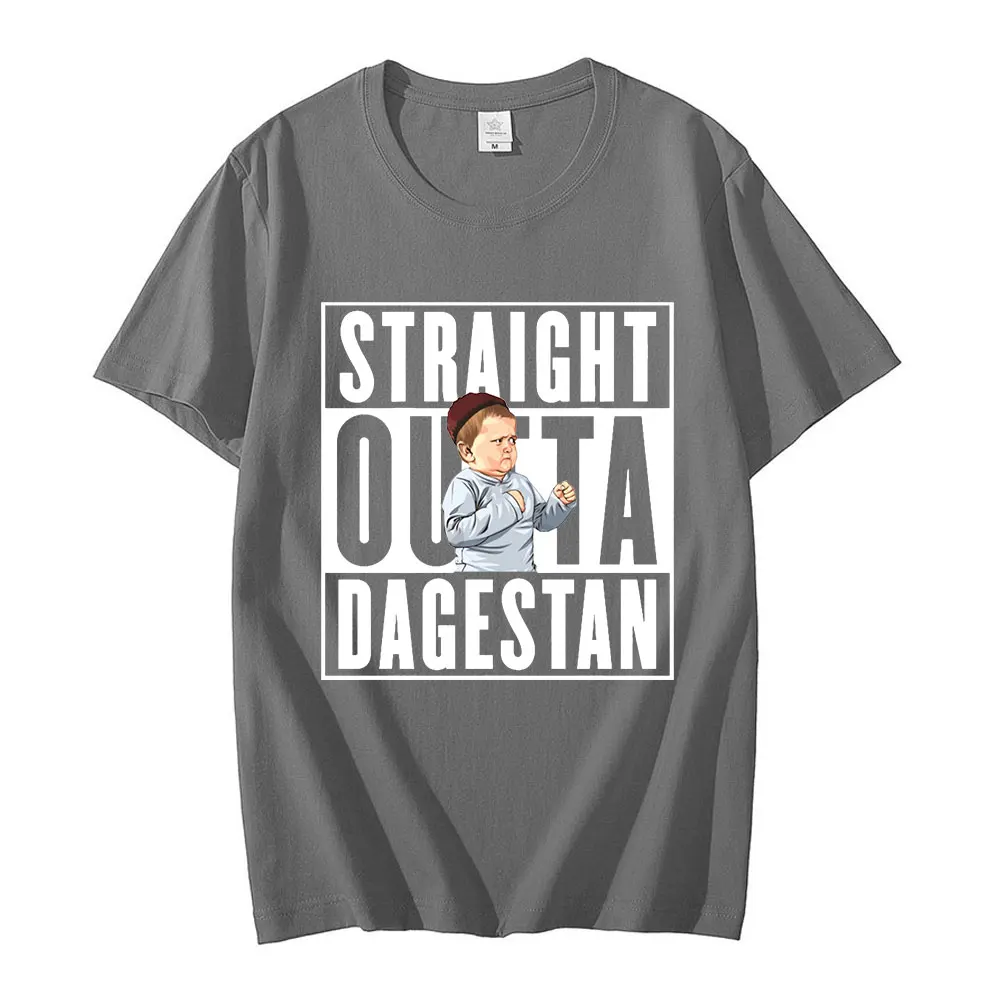 Hasbulla Fighting Meme T-shirt Straaight Outta Dagestan Mini Khabib Blogger Graphic Print T Shirt Men Women Cotton T-shirts Tops