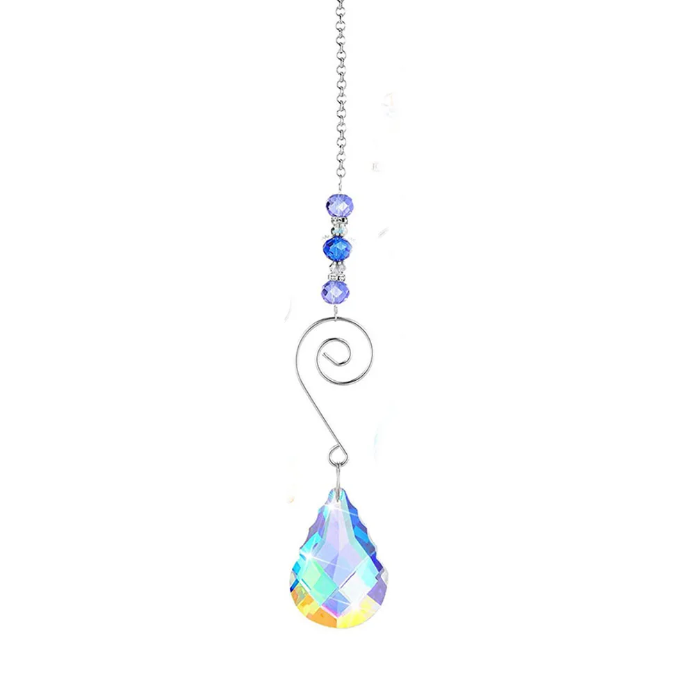 1pcs Crystal Suncatchers Hanging Crystals Sun Catcher Prisms Pendant with ChainRainbow Maker for Window Home Office Garden Decor