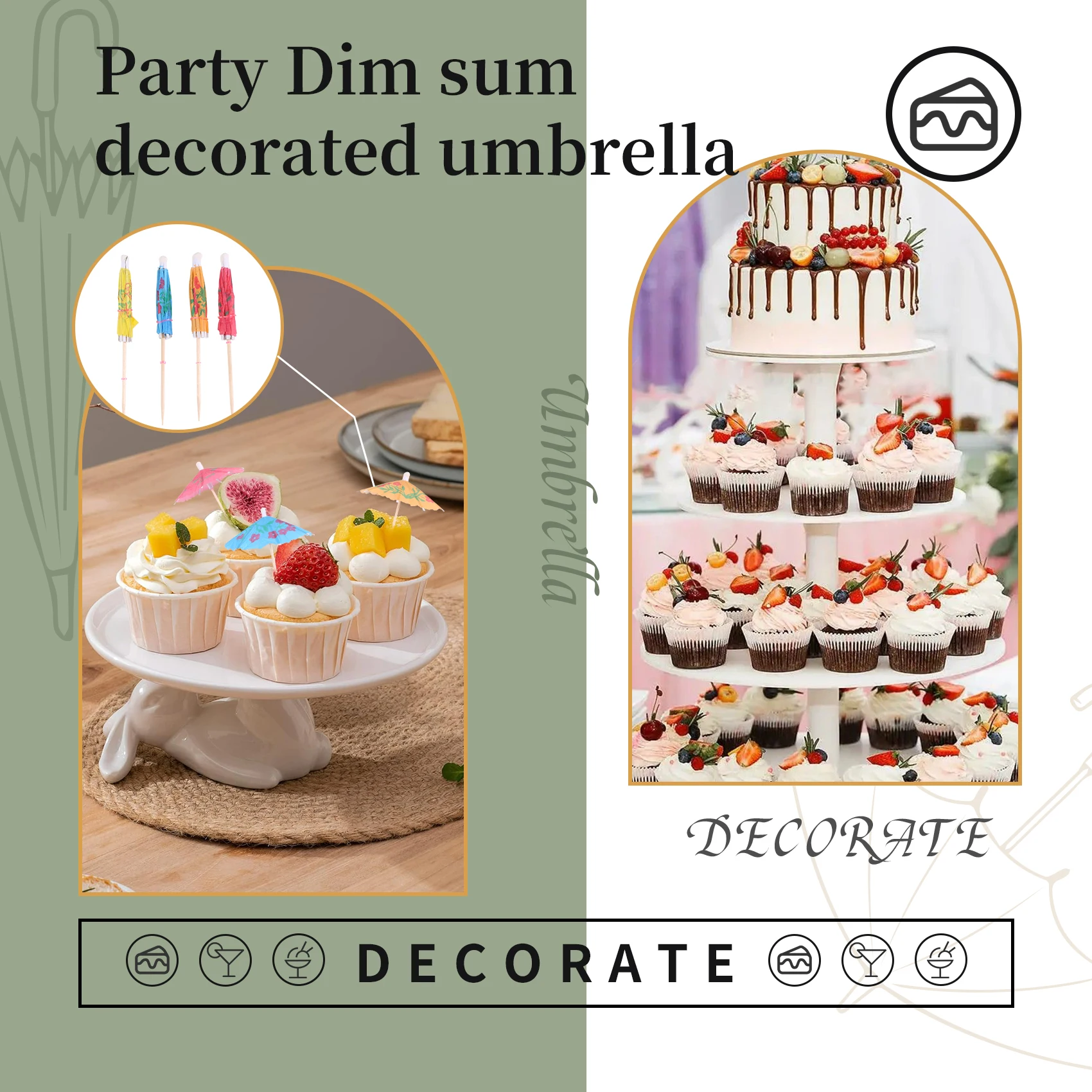 144Pcs Cocktail Umbrella for Drink&Food, Decorative Toothpicks for Party,Hotel, Restaurant,Tiki Bar,Hawaiian Party HOT