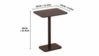 Minimalist C-Shaped End Table，Lightweight Sofa Bed Tray，Rustic Brown for Small Living Room TV Snack 2