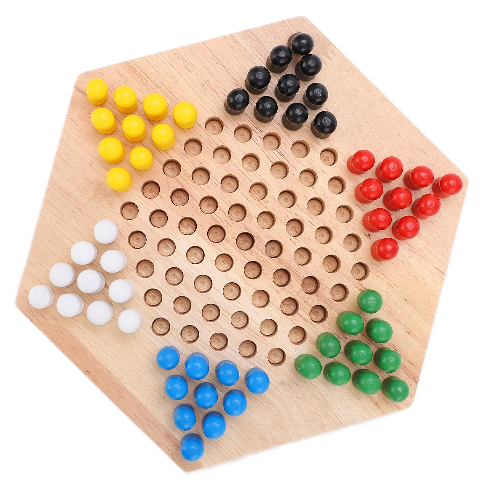 Wooden Colored Hopscotch Board Game, Hexagonal Hopscotch Nine-in-a-Row Adult Puzzle Hopscotch, Toy Children's Gift