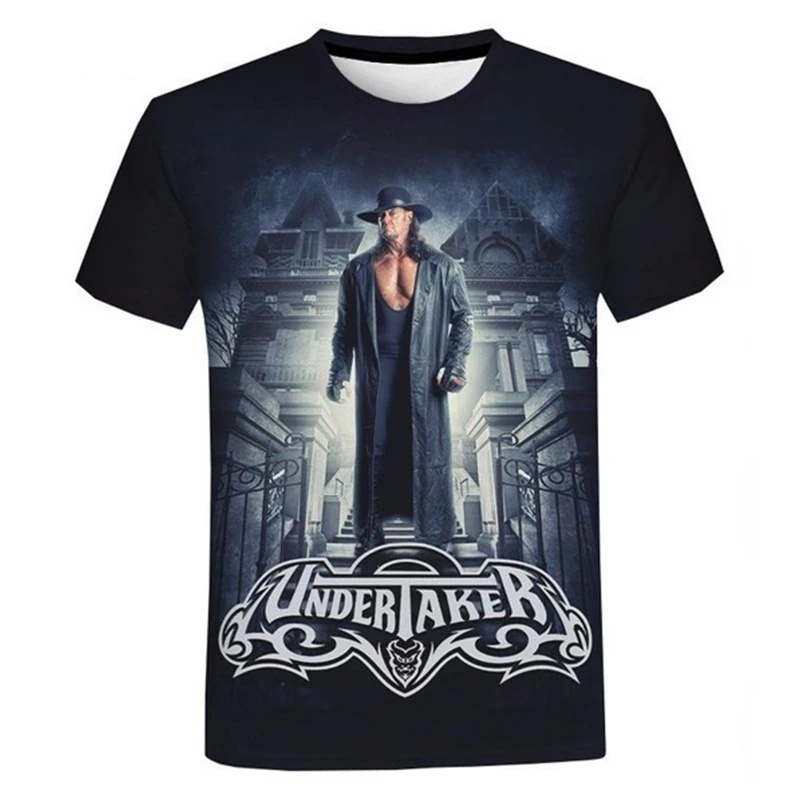 The Undertaker ثلاثية الأبعاد تي شيرت مطبوع الرجال النساء الصيف موضة عادية المصارعة القتال تي شيرت Harajuku الشارع الشهير #2
