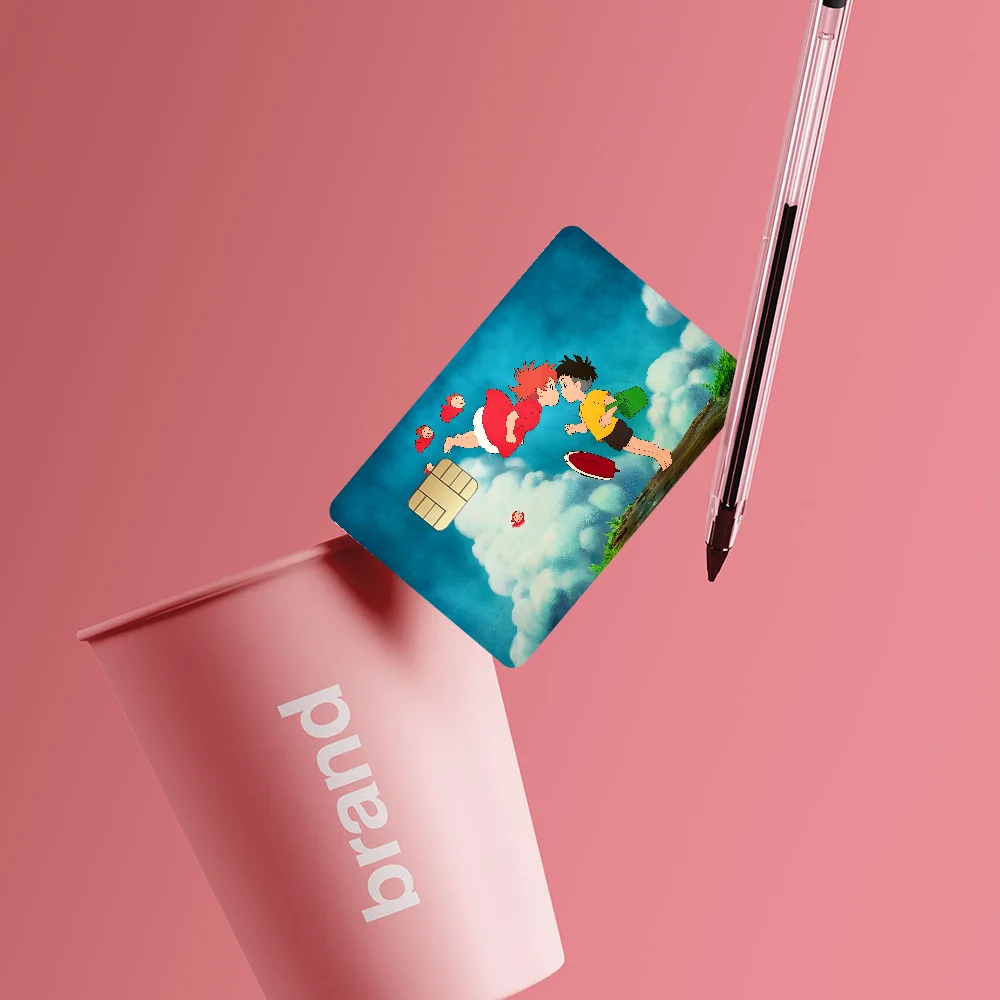 Studio Ghibli Anime Ponyo on The Cliff Anime Matte Front Skin Film Sticker Cover for Small Chip Credit Card Debit Card