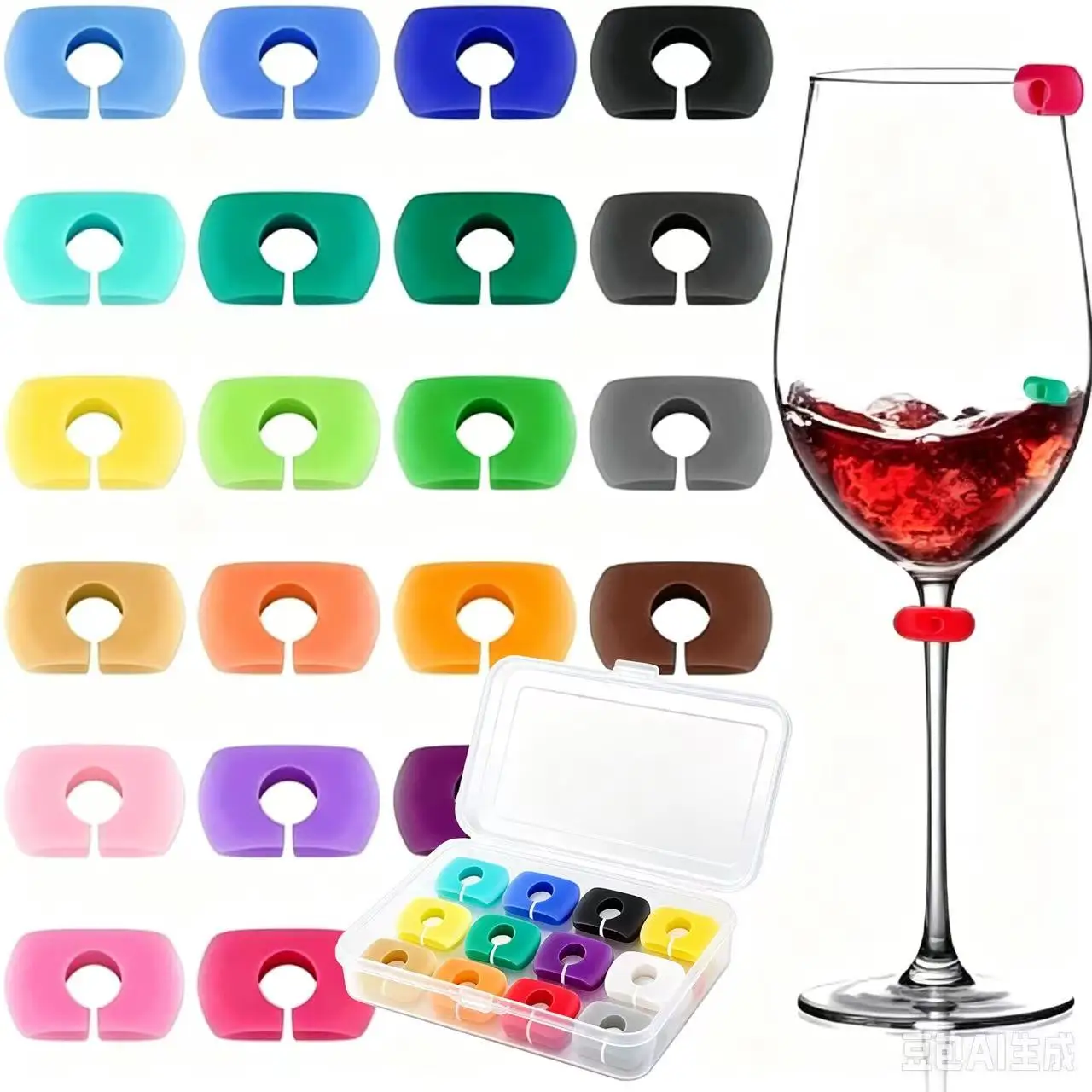 Silicone Wine Glass Marker Juice Champagne Cup Goblet Label Mug Tag Bar Wedding Identification Color Random Party Tools