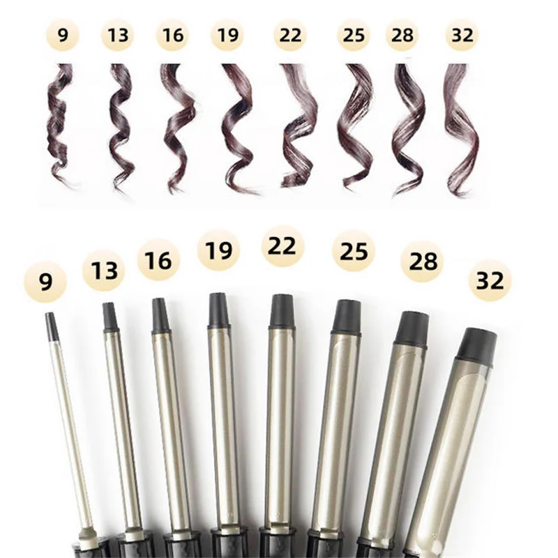 

1PC 9/13/16/19/25/32mm Automatic Ceramic Hair Curler Rotating Temperature Display Professional Anti-Scalding Hair Styling Tool