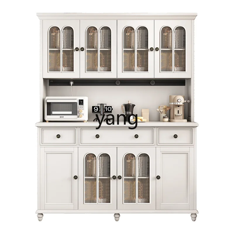 

LH pure solid wood glass door dining side cabinet small apartment living room wine cabinet dining room cabinet