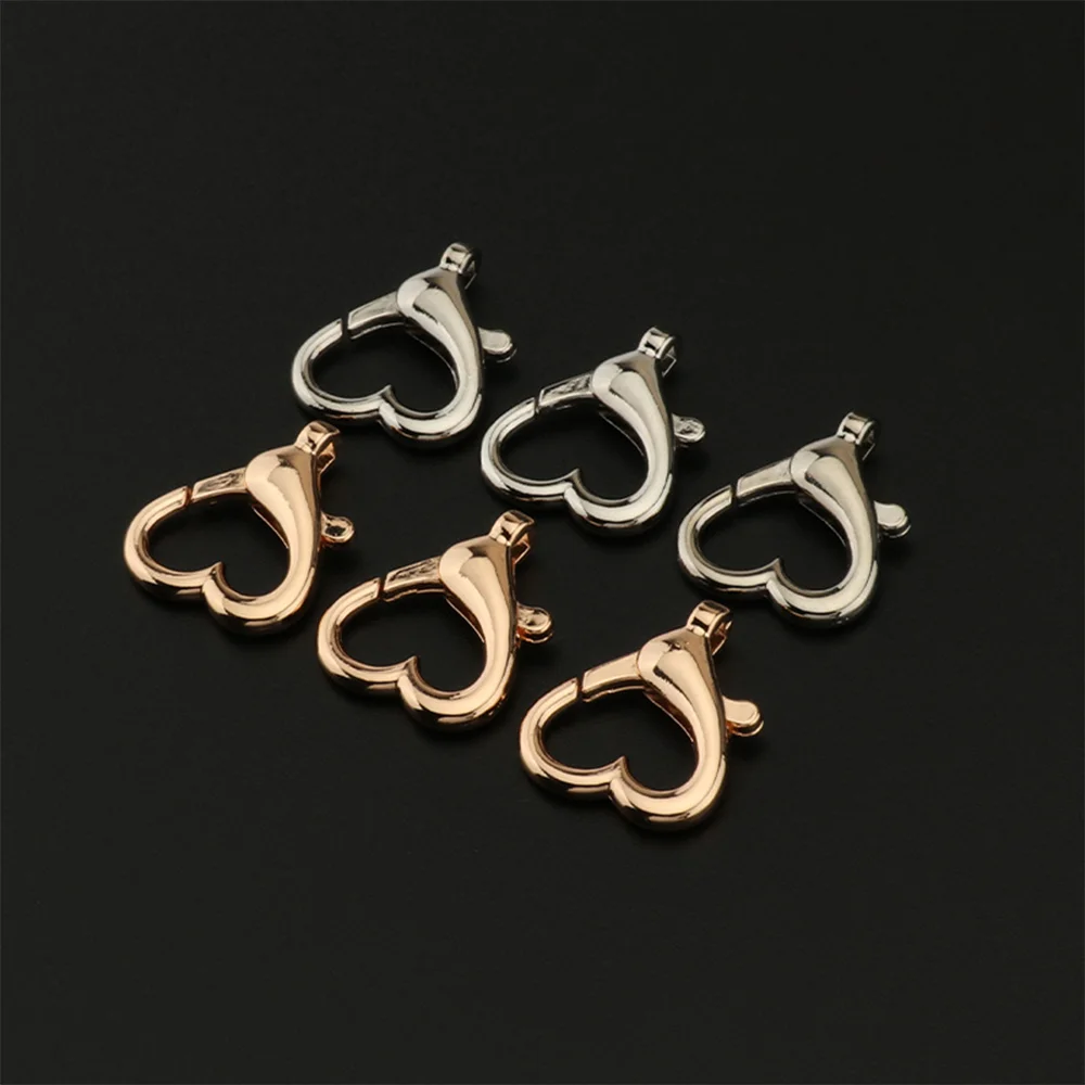 

Heart Shaped Spring Clasps Metal Carabiner Bag Clips Hook Dog Chain Buckles DIY Keychain Jewelry Making Accessories