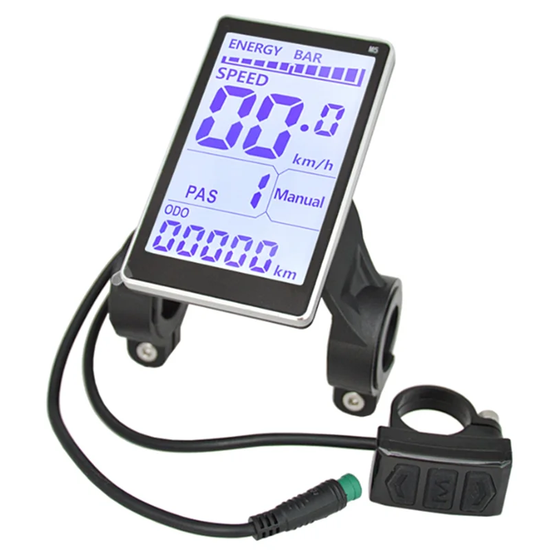 

Electric Bike LCD Meter 5 Pin 24V 36V 48V 60V Universal E Scooter M5 LCD Panel Screen For 31.8 22.2Mm Electric Bikes