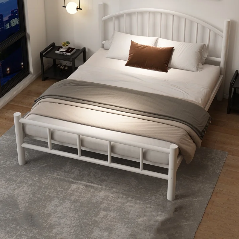 

Iron bed Modern simple home 1.8 meters Double bed 1.5 meters Dormitory rental room Economy single iron bed