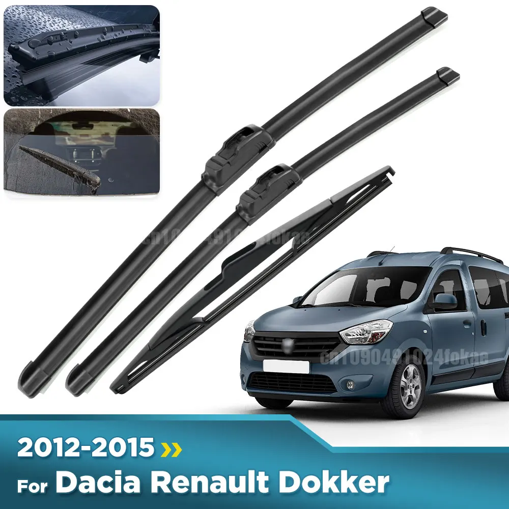 

For Dacia Renault Dokker 2012-2015 2013 2014 Wiper Front & Rear Wiper Blades Windshield Windscreen Window Brushes 22"+16"+10"