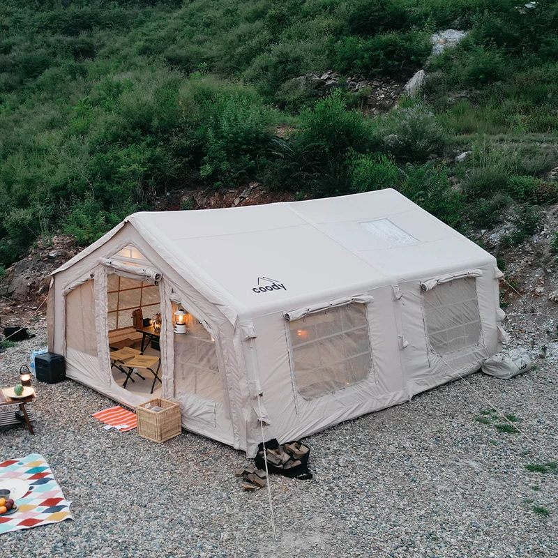 

Надувная палатка Coody Familia 17.2 Air Tent-Beige для 5-8 человек, для кемпинга и активного отдыха, оптовая продажа, семейная, с защитой от УФ-излучения