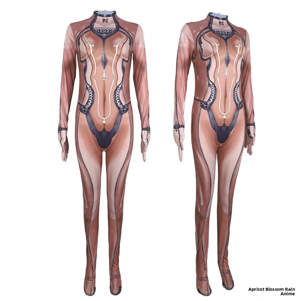 جديد loween المعادن الميكانيكية البدلة 3D الطباعة الرقمية ستار بليد عشية تأثيري بذلة المرأة Faion المرحلة زي